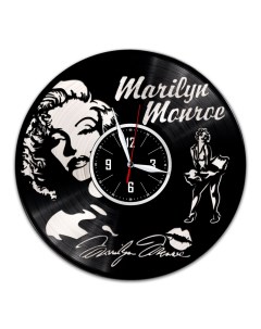 Часы из виниловой пластинки c VinylLab Мэрилин Монро с серебряной подложкой (c) vinyllab