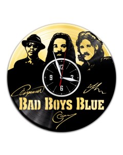 Часы из виниловой пластинки c VinylLab Bad Boys Blue с золотой подложкой (c) vinyllab