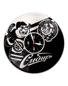 Часы из виниловой пластинки c VinylLab Сибирь Новосибирск с серебряной подложкой (c) vinyllab