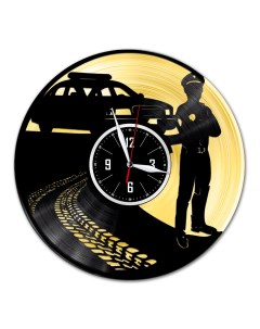 Часы из виниловой пластинки c VinylLab ГАИ с золотой подложкой (c) vinyllab