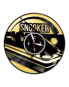 Часы из виниловой пластинки c VinylLab Снукер с золотой подложкой (c) vinyllab