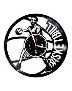 Часы из виниловой пластинки c VinylLab Баскетбол (c) vinyllab
