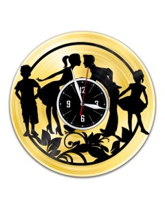 Часы из виниловой пластинки c VinylLab Семья с золотой подложкой (c) vinyllab
