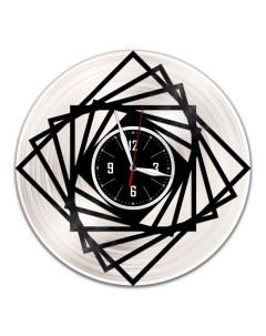 Часы из виниловой пластинки c VinylLab Декоративные с серебряной подложкой (c) vinyllab