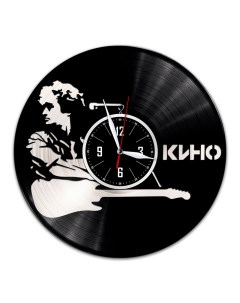 Часы из виниловой пластинки c VinylLab группа Кино с серебряной подложкой (c) vinyllab
