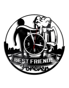 Часы из виниловой пластинки c VinylLab Beer Best Friends (c) vinyllab