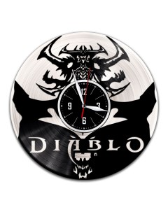 Часы из виниловой пластинки c VinylLab Diablo с серебряной подложкой (c) vinyllab