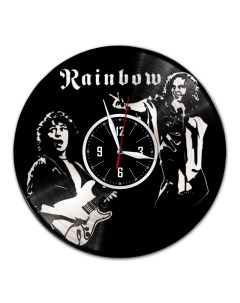 Часы из виниловой пластинки c VinylLab Rainbow с серебряной подложкой (c) vinyllab