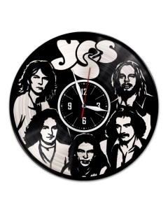Часы из виниловой пластинки c VinylLab Yes с серебряной подложкой (c) vinyllab