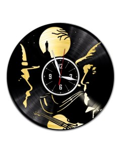 Часы из виниловой пластинки c VinylLab Шерлок Холмс с золотой подложкой (c) vinyllab