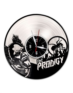 Часы из виниловой пластинки c VinylLab The Prodigy с серебряной подложкой (c) vinyllab