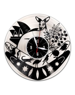 Часы из виниловой пластинки c VinylLab Австралия с серебряной подложкой (c) vinyllab