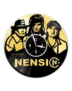 Часы из виниловой пластинки c VinylLab Ненси с золотой подложкой (c) vinyllab