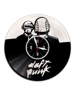 Часы из виниловой пластинки c VinylLab Daft Punk с серебряной подложкой (c) vinyllab
