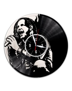 Часы из виниловой пластинки c VinylLab Slipknot с серебряной подложкой (c) vinyllab