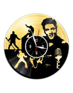 Часы из виниловой пластинки c VinylLab Элвис Пресли с золотой подложкой (c) vinyllab