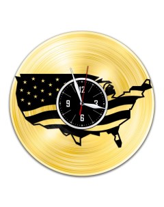 Часы из виниловой пластинки c VinylLab США с золотой подложкой (c) vinyllab
