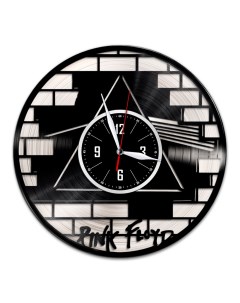 Часы из виниловой пластинки c VinylLab Pink Floyd с серебряной подложкой (c) vinyllab