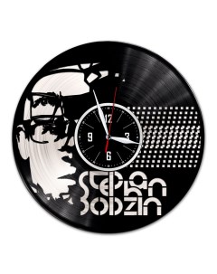 Часы из виниловой пластинки c VinylLab Stephan Bodzin с серебряной подложкой (c) vinyllab