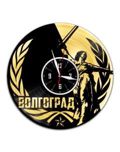 Часы из виниловой пластинки c VinylLab Волгоград с золотой подложкой (c) vinyllab