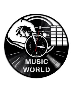 Часы из виниловой пластинки c VinylLab Music World (c) vinyllab
