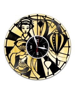 Часы из виниловой пластинки c VinylLab Китай с золотой подложкой (c) vinyllab