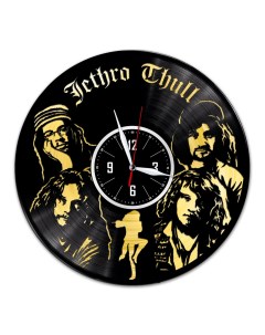 Часы из виниловой пластинки c VinylLab Jethro Tull с золотой подложкой (c) vinyllab