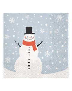 Салфетки бумажные Счастливый снеговик сервировочные 33 х 33 см 20 шт Paw
