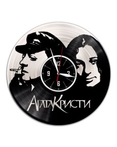 Часы из виниловой пластинки c VinylLab Агата Кристи с серебряной подложкой (c) vinyllab