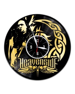 Часы из виниловой пластинки c VinylLab Heavenside с золотой подложкой (c) vinyllab