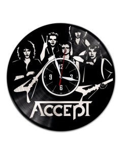 Часы из виниловой пластинки c VinylLab Accept с серебряной подложкой (c) vinyllab