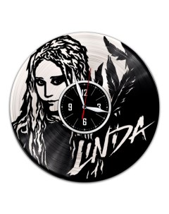 Часы из виниловой пластинки c VinylLab Линда с серебряной подложкой (c) vinyllab