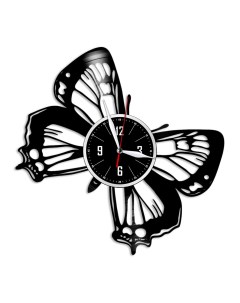 Часы из виниловой пластинки c VinylLab Бабочка (c) vinyllab