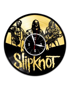 Часы из виниловой пластинки c VinylLab Slipknot с золотой подложкой (c) vinyllab