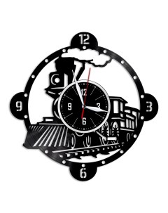 Часы из виниловой пластинки c VinylLab Поезд (c) vinyllab
