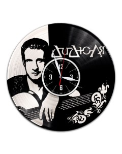 Часы из виниловой пластинки c VinylLab ДиДюЛя с серебряной подложкой (c) vinyllab