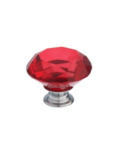 Ручка кнопка цвет красный Алмаз стеклянная d 40 мм Cappio