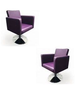 Парикмахерское кресло Кубик Фиолетовый диск 2 кресла Мебель бьюти