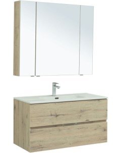 Мебель для ванной Алвита New 100 2 ящика дуб веллингтон белый Aquanet