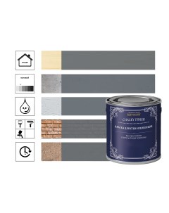 Краска ультраматовая для стен и потолков Серый морской 1л Rust-oleum