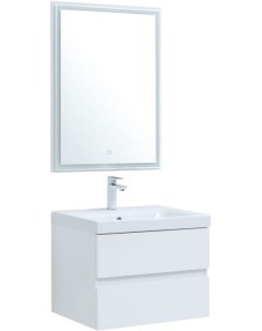 Мебель для ванной Беркли 60 белый глянец 2 ящика Aquanet