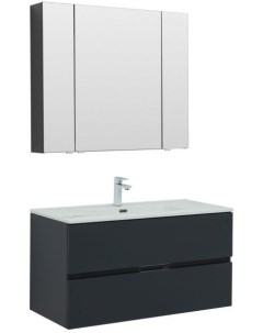 Мебель для ванной Алвита New 100 2 ящика антрацит Aquanet