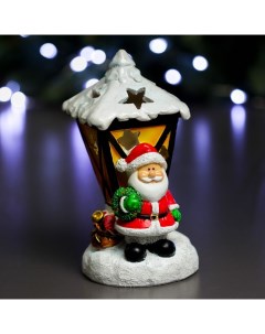 Новогодняя фигурка Дед Мороз фонарь 3865022 10x10x18 см Nobrand