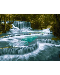 Картина по номерам Водопад в Лаосе 40x50 Вангогвомне