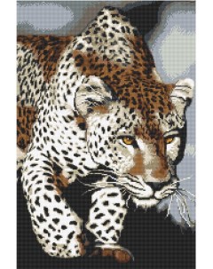 Алмазная мозаика Пронзительный взгляд леопарда полн выкл 60х40 см кв стразы Алмазное хобби