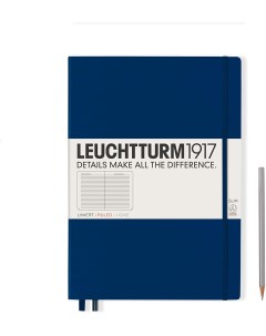 Блокнот Leuchtturm Master Slim A4 в линейку 61 лист темно синий твердая обложка Leuchtturm1917