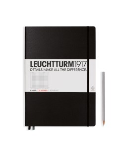 Блокнот Leuchtturm Master A4 в клетку 117 листов черный твердая обложка Leuchtturm1917