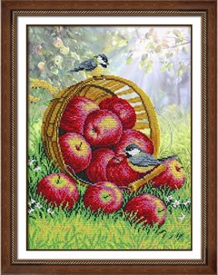 Набор для вышивания бисером Наливные яблочки 28х38 см арт Б 1299 Паутинка