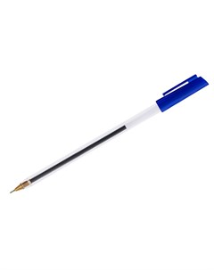 Ручка шариковая РШ 800 синяя 0 7мм прозрачный корпус Стамм