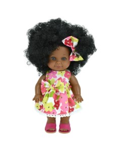 Кукла Бетти темнокожая в платье с цветами 30 см Lamagik s.l.